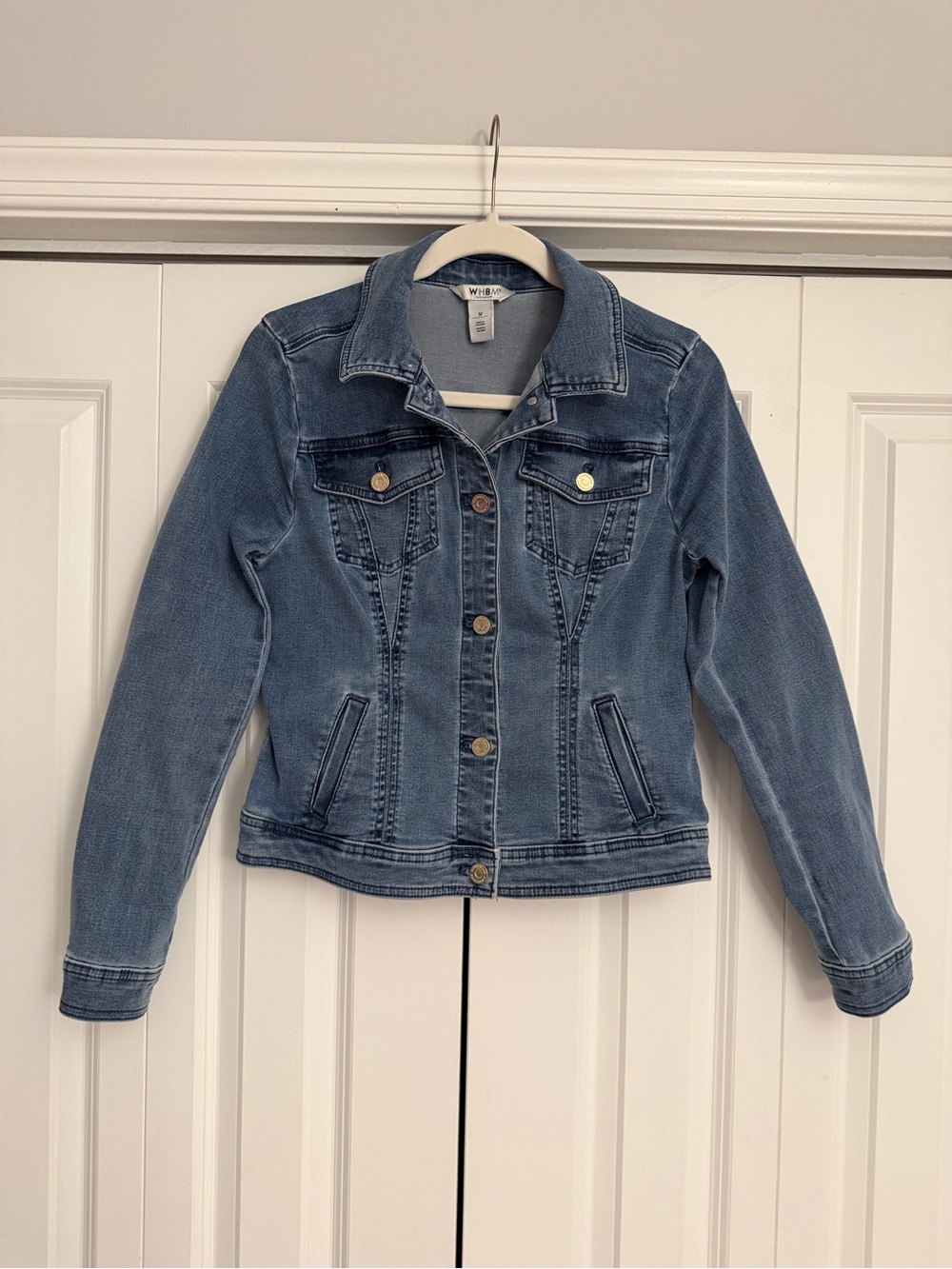 WHBM White House Black Market Stretch Denim Jean Jacket Blue M